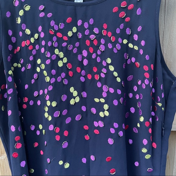 Badgley Mischka Navy Dress with Dots - Picture 5 of 5